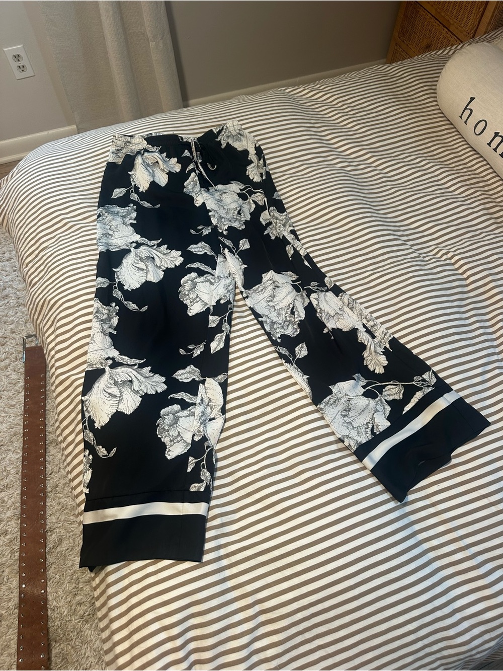 Black Floral Palazzo Pants